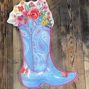 The Pioneer Woman Blue Floral Boot Platter